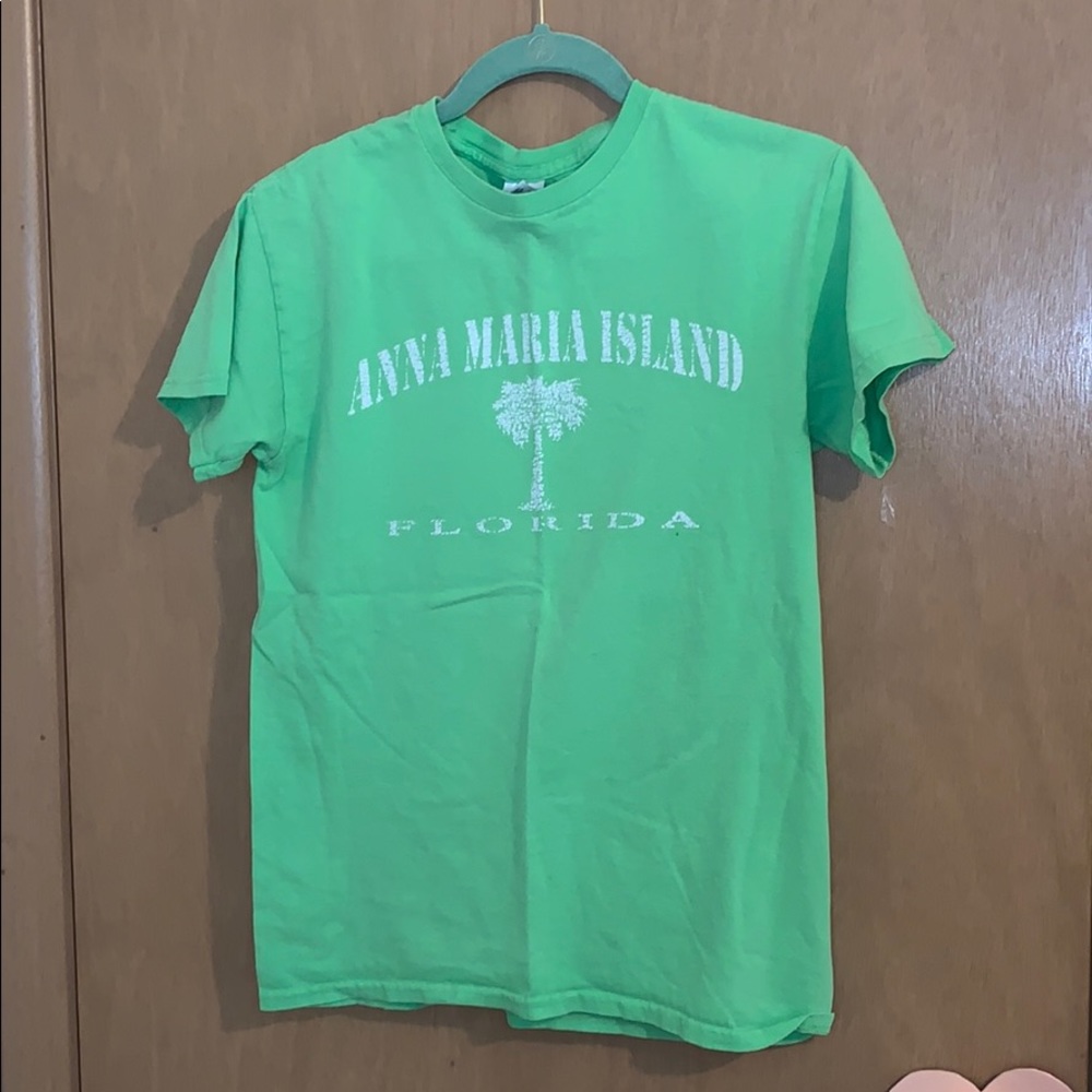 green t-shirt